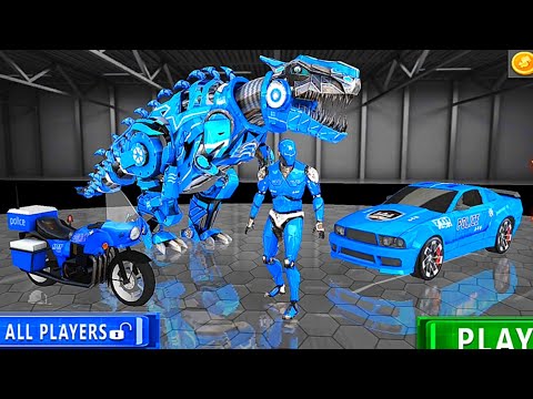 Police Dino Robot Car: Multi Car Robot Bike Transformation Game 2021 - Android Gameplay