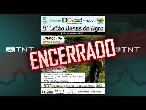 11/03 - 5° Leilão Donas do Agro BC Remates | 17h