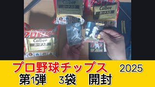 カルビー プロ野球チップス2025 第1弾 3袋　開封 - みづの廃信