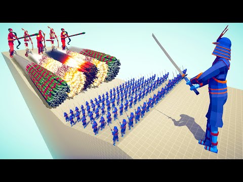 100x SAMURAI + GIANT SAMURAI vs 5x GODS - Totally Accurate Battle Simulator TABS
