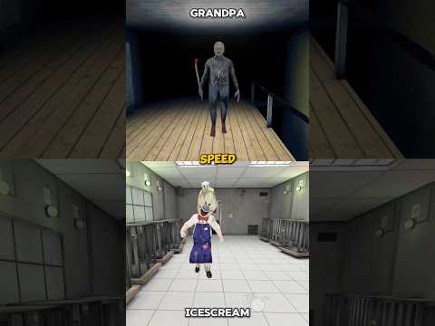 Grandpa vs Icescream Comparison who is powerful #icescream #granny #grandpa #gaming #shorts #viral