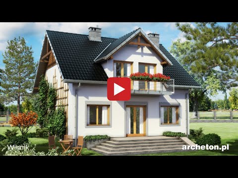 Projekt domu Winnik - archeton.pl - z użytkowym poddaszem 236,8 m2