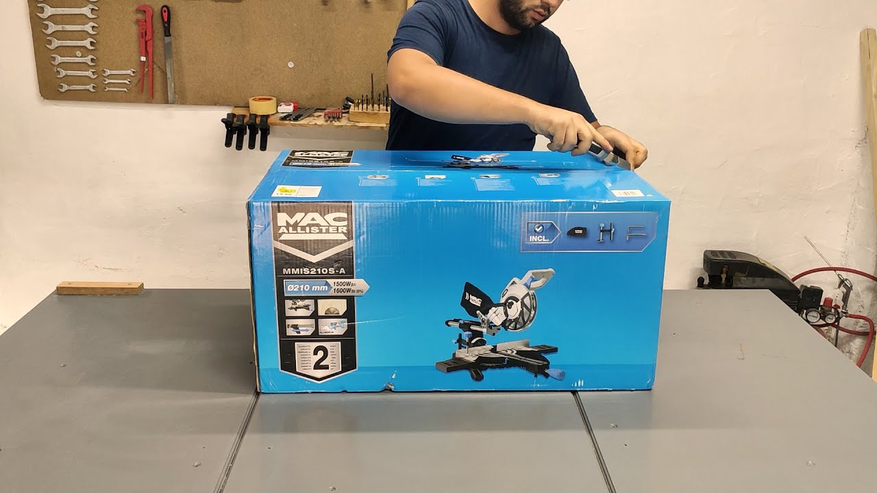 Mac Allister MMIS210S Mitre Saw - MSTS 1500 Table Saw - MSR 1200 Roter - Box Opening