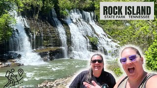 CLIMBING OVER ROCKS TO BASE OF TWIN FALLS AT ROCK ISLAND STATE PARK IN TN | HIKING BLUE HOLE TRAIL
