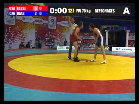 2012 Cadet Worlds 70kg - Anastasia Lobsinger (USA) vs. Kelsey Raab (CAN)