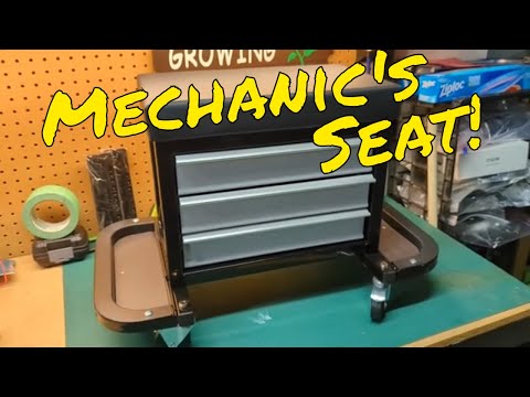 Harbor Freight Pittsburgh Automotive Shop Stool with Drawers, a Mechanics's / Detailers Roller Seat!