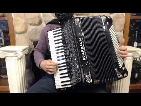 SCANPOLXIIMBD - Black Decorated Scandalli Polifonico XII Piano Accordion LMMM 41 120 $6499