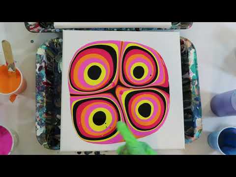 How To Do A Puddle Paint Pour Technique | Episode 4 Basics of Paint Pouring | Marble Pour