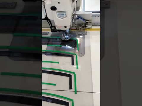 Template machine with a large sewing area for sewing collars RM-12070 video