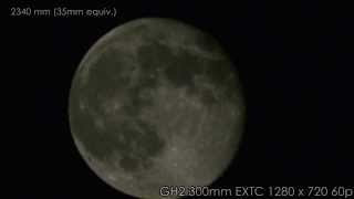 preview picture of video 'MOON　（GH2 EXTC 1560mm 2340mm)'