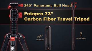 Fotopro 73" Carbon Fiber Travel Tripod