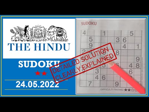 How to Solve 2 Star Hindu  Sudoku May 24, 2022 -  Step By Step Solution