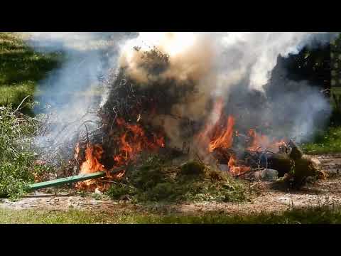 JAROMIN - DPS : pali się ognisko w DPS-ie - dym i zapach po terenie się niesie : 6.06.2018/13:14