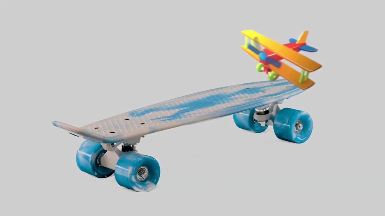 Retro Skateboard Blue