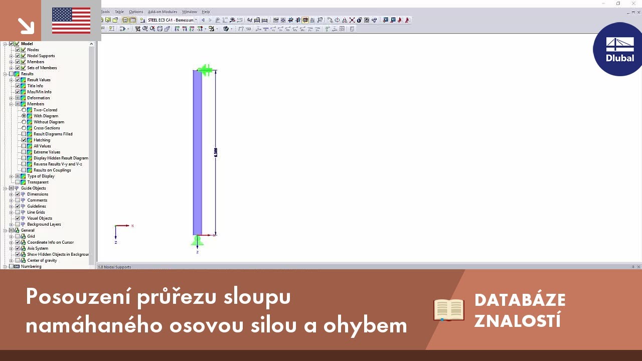 KB 001600 | Posouzení průřezu sloupu namáhaného osovou silou a ohybem