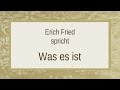 Erich Fried "Was es ist" I 