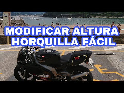 CÓMO MODIFICAR ALTURA HORQUILLA MOTO Rápido y Fácil. Aprilia RS 125