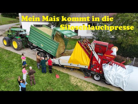 Mein Mais kommt in die Siloschlauchpresse