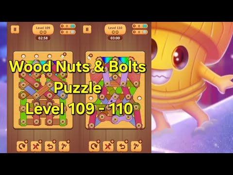 Wood Nuts & Bolts Puzzle - Level 109 - 110