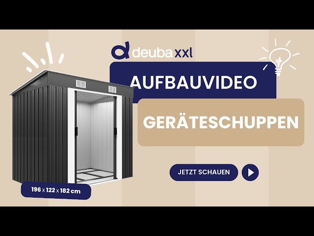 Video Teaser für Aufbauvideo - GARDEBRUK® Gerätehaus aus Metall 196x122x182cm