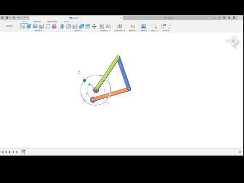 Design a linkage from 3 desired positions using the 3 point method of finding the center of a circle