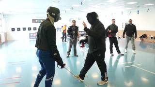 Counter, parry quarte riposte keeping distance
