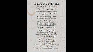 12 Laws of the Universe |Spiritual Metaphysical Guidance |Laws of the Universe