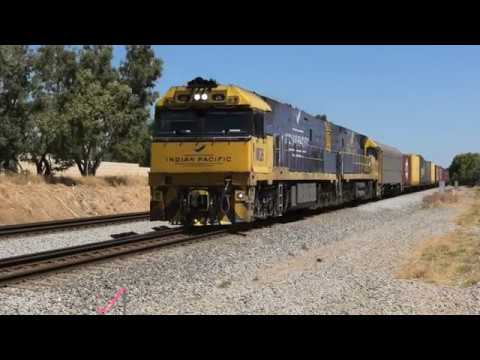 Australian Indian Pacific branded locos NR 26  and NR 28  HD 1080p