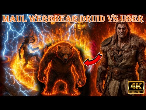 Maul Werebear Druid vs Uber Tristram Diablo 2 Resurrected - Savage, Tanky, and Strong!