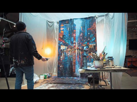 New York Blues - Giant Time Square Painting session