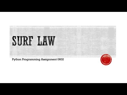 Python Programming Assignment Hw0602 Surf Law