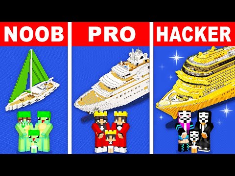 Insane Build Challenge: Noob vs Pro Yacht House
