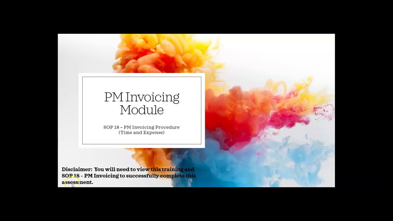 Invoicing Module   SOP 18 PM Invoicing Time and Expense Invoice