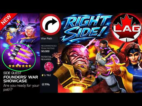 🆕 Founders War Showcase ITEMLESS? (MUST DO FOR STELLAR FORGE BLADE PIECE: Stake!) Right Side! - MCOC