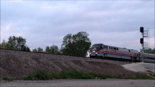 preview picture of video 'Amtrak 66 - East - Carl Sandburg #382 - at Galesburg, Illinois 5-15-2014'