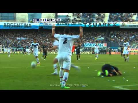Aguerre tapó el penal. Racing 0- Vélez 0. Fecha 15. Primera División 2015. FPT.