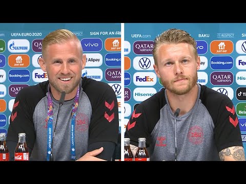 Kasper Schmeichel, Simon Kjær - Czech Republic v Denmark - Pre-Match Press Conference - Euro 2020
