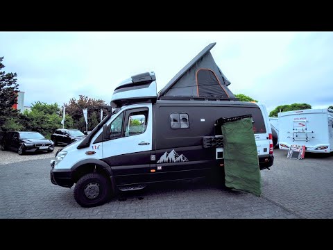 Bester selbstgebauter Wohnmobil Sprinter der Welt? 4x4, Moto-Rampe, Schlafdach+Aufstelldach, Design!