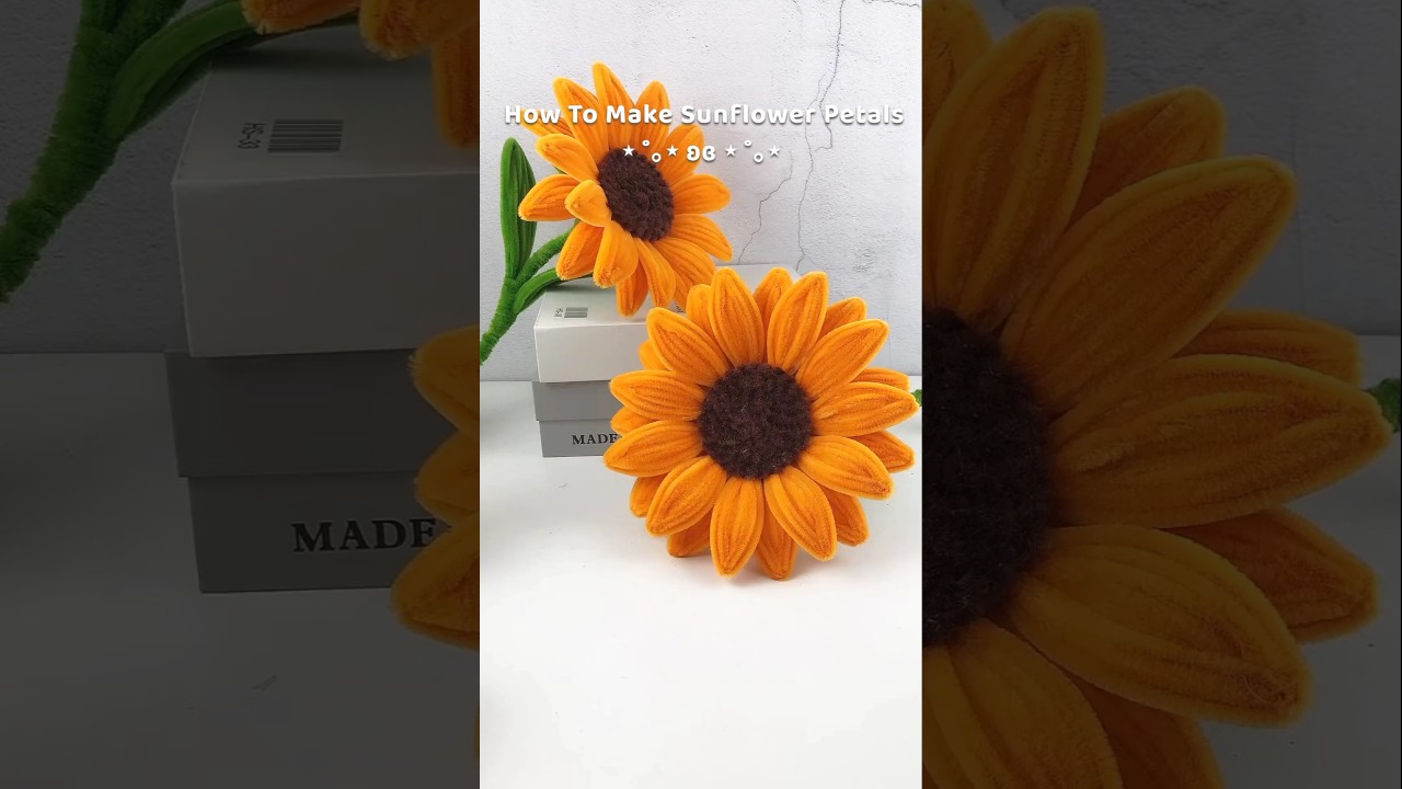 how to make pipe cleaner sunflower | fuzzy wire flowers tutorial #handmadepipes #diytutorial