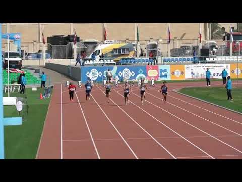 100m Girls Round 1, Heat 2 - Asian Youth Athletic Cship 2022, Kuwait