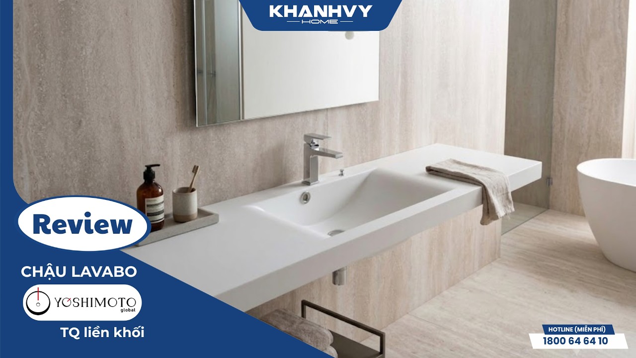 Chậu lavabo Yoshimoto TQ liền khối