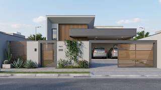 Casa Pequena e Moderna 3 Quartos - Planta Baixa - Terreno 12x25m (P15)