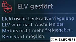 Lenkrad lässt sich drehen, BMW startet nicht – ELV Problem