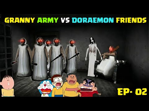 Granny army vs doraemon and his friends I Slendrina Granny door Escape I Granny vs Doraemon I