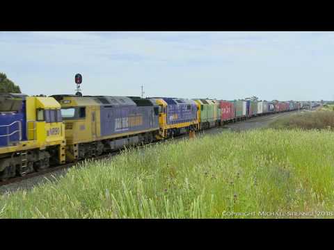 Five Diesel Locomotives On PM4 Freight Train (4/12/2016) - PoathTV Australian Railways