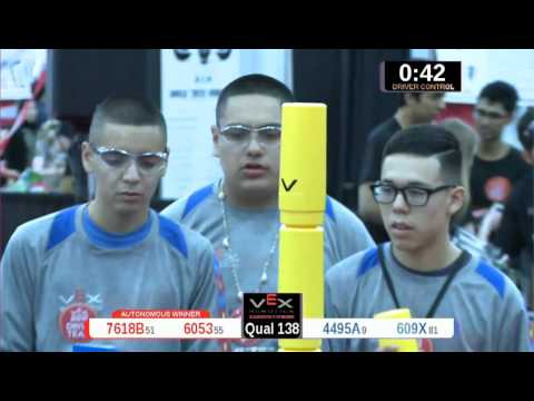 2015 VRC Engr Q138 - 7618B 6053 vs 4495A 609X - 53 to 51 - VEX Worlds 2015 - Engineering Division