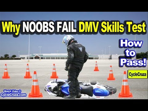 Why NOOBS FAIL DMV Motorcycle SKILLS TEST (To Get License)