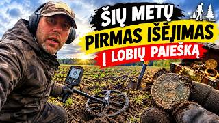 Lobių paieška su metalo ieškikliu.