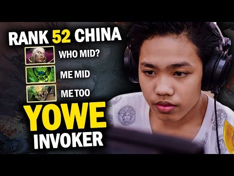 INTENSE GAME!! RANK 52 CHINA YOWE PLAYS INVOKER VS 2 PLAYER MID - DOTA 2 INVOKER