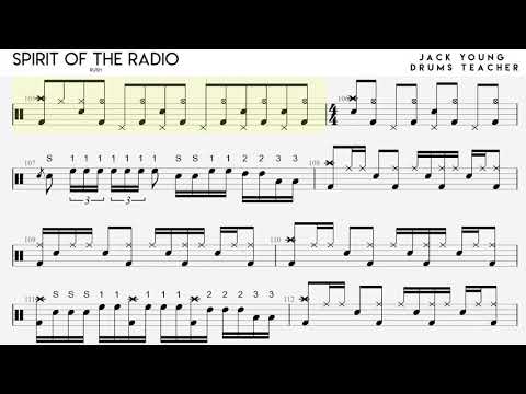 How to Play Spirit of the radio on Drums 🎵 - Trinity Rock & Pop Grade 8